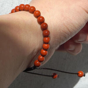 Pulseira de Jaspe vermelha pedra 100% natural